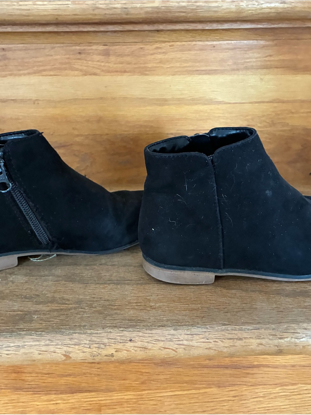 Old Navy Black Kids Ankle Boots with Side Zipper